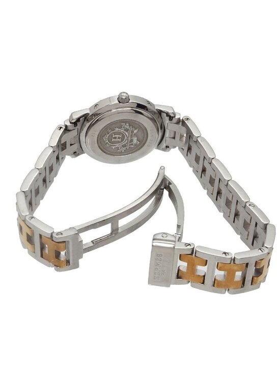 Hermes Clipper Cl4 220 Vintage Watch Date Ivory Quartz main image 5